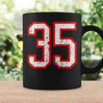 ヴィンテージナンバー 35 ホワイトレッドスポーツ代表チームナンバー 35 コーヒーマグ ギフトのアイデア