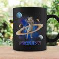 宇宙の土星猫土星ギャラクシー面白い子猫猫の恋人 コーヒーマグ ギフトのアイデア