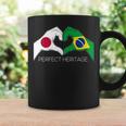 日本とブラジル ブラジル 日本人 パーフェクトヘリテージ ハート 長袖tシャツ コーヒーマグ ギフトのアイデア