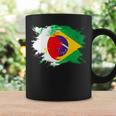 日本とブラジルのdnaヘリテージフラッグ 長袖tシャツ コーヒーマグ ギフトのアイデア