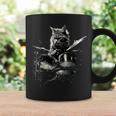猫がドラムを叩く 長袖tシャツ コーヒーマグ ギフトのアイデア
