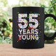 面白い 55 歳 若い55歳の誕生日おめでとうシャツ 男性用 女性用 コーヒーマグ ギフトのアイデア