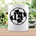 数字 14 Fourn サッカーボール Futbol コーヒーマグ ギフトのアイデア