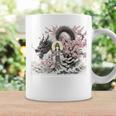 日本 浮世絵 観音菩薩 竜 桜 波 バックプリント 長袖tシャツ コーヒーマグ ギフトのアイデア