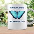 最も美しい蝶青いモルフォバタフライ コーヒーマグ ギフトのアイデア