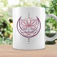 月と無限のシンボルの蓮 ヨガと禅 蓮の花 コーヒーマグ ギフトのアイデア