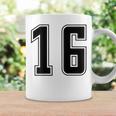 背番号 16 チーム短大スポーツ背番号付きユニフォーム コーヒーマグ ギフトのアイデア