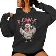 F Caw F Chicken Christmas Lights Santa Xmas Chicken Women Hoodie