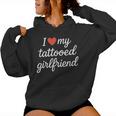 I Heart My Tattooed Girlfriend かわいいレッドハートデザイン レディースパーカー