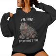 Hippo Christmas I'm Fine Everything Is Fine Wildlife Women's Hoodie
