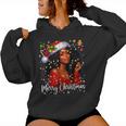 Merry Christmas African American Melanin Pjs Xmas Women Women Hoodie