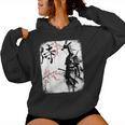 Samurai Giraffe Ninja Budo Japan Worrior Cherry Blosson レディースパーカー
