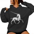 ユニコーン 神話上の生き物 おとぎ話 ファンタジー ヴィンテージ 古い Unicorn Fairy Tale Horse 長袖tシャツ レディースパーカー
