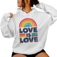 Lgbtq Love Is Love Gay Pride Lgbt Ally Rainbow Flagintage レディースパーカー