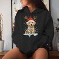 Christmas Light Snow Reindeer Santa Golden Retriever Xmas Women Hoodie Gifts for Her