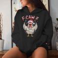 F Caw F Chicken Christmas Lights Santa Xmas Chicken Women Hoodie Gifts for Her