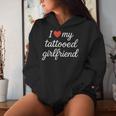 I Heart My Tattooed Girlfriend かわいいレッドハートデザイン レディースパーカー 彼女への贈り物