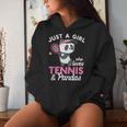 Just A Girl Who Love Tennis & Pandas パンダテニス愛好家 レディースパーカー 彼女への贈り物