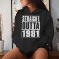 Straight Outta 1981 Womenintage 1981 Birth Of Birthday レディースパーカー 彼女への贈り物