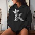 アルファベットtシャツ イニシャル文字 K & King Queen 王冠 レディースパーカー 彼女への贈り物