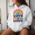 Lgbtq Love Is Love Gay Pride Lgbt Ally Rainbow Flagintage レディースパーカー 彼女への贈り物