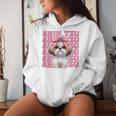コケット 弓 シーズー 女の子 犬 ママ 母の日 ピンク レディースパーカー 彼女への贈り物