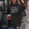 I Heart My Tattooed Girlfriend かわいいレッドハートデザイン レディースパーカー 面白い贈り物