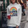 Lgbtq Love Is Love Gay Pride Lgbt Ally Rainbow Flagintage レディースパーカー 面白い贈り物
