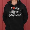 I Heart My Tattooed Girlfriend かわいいレッドハートデザイン レディースパーカー