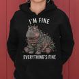 Hippo Christmas I'm Fine Everything Is Fine Wildlife Women's Hoodie