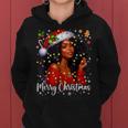 Merry Christmas African American Melanin Pjs Xmas Women Women Hoodie