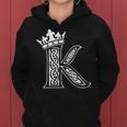 アルファベットtシャツ イニシャル文字 K & King Queen 王冠 レディースパーカー