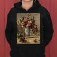 ピエール・オーギュスト ルノワールのバラとジャスミン デルフト花瓶 長袖tシャツ レディースパーカー