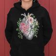 花の解剖学 人間の心とバラ、ボタニカルハート レディースパーカー