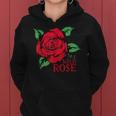 赤いバラとi'm A Wild Roseの花のデザイン レディースパーカー