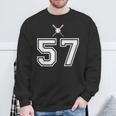 57 番 野球スタイル ヴィンテージホワイト スウェットシャツ 高齢者への贈り物