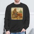 Bigfoot Driving Tractor Sasquatch Farmer Farming Sweatshirt Unisex Gifts for Old Men