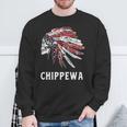 Chippewa ネイティブアメリカン アメリカ国旗 スカルヘッドレス 長袖tシャツ スウェットシャツ 高齢者への贈り物