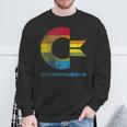 Commodore C64 大文字レインボーカラーストライプ効果 スウェットシャツ 高齢者への贈り物