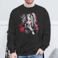 Gothic Anime Demon Waifu Cute Japan Manga Vaporware Retro Sweatshirt Gifts for Old Men