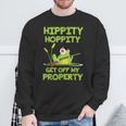 Hippity Hoppity Get Off My Property 面白いカエルミームギフト スウェットシャツ 高齢者への贈り物