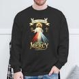 Jesus I Trust In You 神の慈悲 カトリック クリスチャン イエス 長袖tシャツ スウェットシャツ 高齢者への贈り物