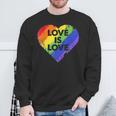 Lgbt Love Is Lovetシャツレトロハートゲイレズビアンプライド月間 スウェットシャツ 高齢者への贈り物