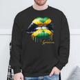 Lips Jamaican Flag Jamaica Love Travelacation スウェットシャツ 高齢者への贈り物