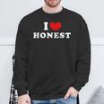 I Love Honest 私は愛する Honest スウェットシャツ 高齢者への贈り物
