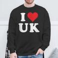 I Love Uk Initials I Heart UK First Last Name U K スウェットシャツ 高齢者への贈り物