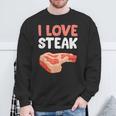 I Loveteak おもしろステーキ バーベキューグリルステーキ スウェットシャツ 高齢者への贈り物