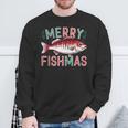 Merry Fishmas Bass Fishing Ugly Christmas For Anglers Sweatshirt Gifts for Old Men