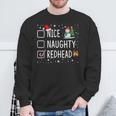 Naughty Nice Redhead Christmas Pajamas Santa Hat Xmas Sweatshirt Gifts for Old Men