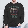 Overstimulated But Festive Possum Ugly Christmas Sweatshirt Gifts for Old Men
